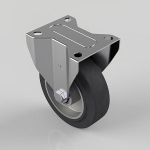 Elastic Rubber on Aluminium Plate Fixed Castor 125mm 200kg Load