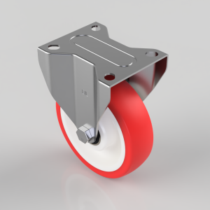 Polyurethane Nylon Plate Fixed Castor 125mm 200kg Load