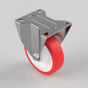 Polyurethane Nylon Plate Fixed Castor 150mm 400kg Load