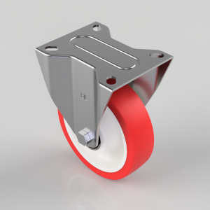 Polyurethane Nylon Plate Fixed Castor 150mm 400kg Load