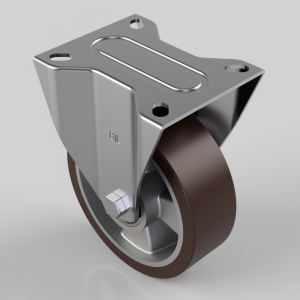Polyurethane Aluminium Plate Fixed Castor 150mm 400kg Load