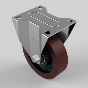 Polyurethane Cast Iron Plate Fixed Castor 150mm 350kg Load