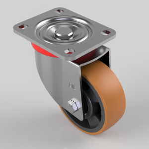 Polyurethane Nylon Plate Swivel Castor 125mm 400kg Load