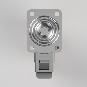 Metal momentary push-button switch with circular contact on a square mounting plate