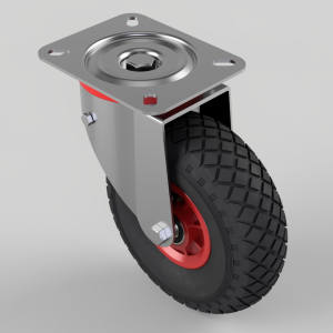 Pneumatic wheel Plate Swivel Castor Brake 260mm 120kg Load