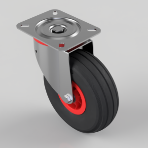 Puncture Proof Polyurethane Plate Swivel Castor 260mm 150kg Load