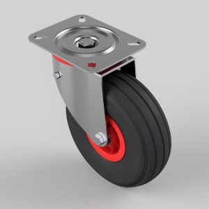 Puncture Proof Polyurethane Plate Swivel Castor Brake 260mm 150kg Load