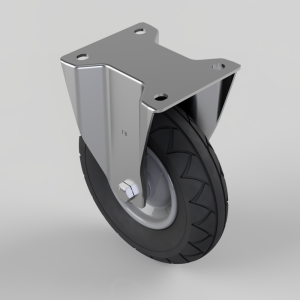 Pneumatic wheel Plate Fixed Castor 200mm 75kg Load