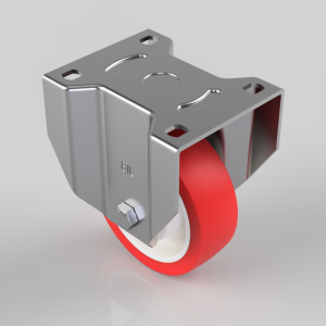 Polyurethane Nylon Plate Fixed Castor 125mm 300kg Load