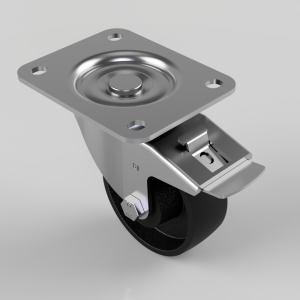 Cast Iron Plate Swivel Castor Brake 100mm 350kg Load