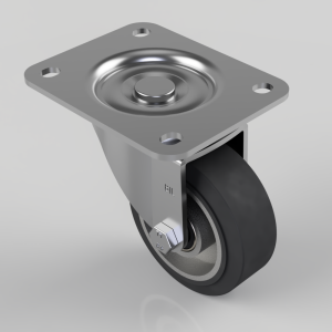 Elastic Rubber on Aluminium Plate Swivel Castor 100mm 200kg Load