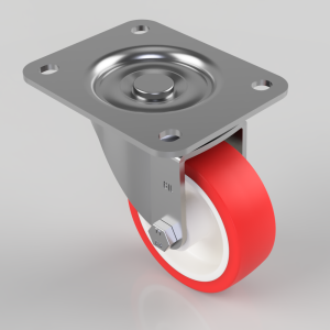 Polyurethane Nylon Plate Swivel Castor 100mm 250kg Load