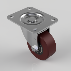 Polyurethane Cast Iron Plate Swivel Castor 100mm 300kg Load
