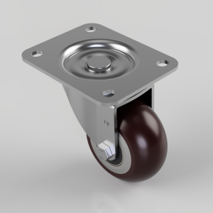 Ergonomic Polyurethane Plate Swivel Castor 100mm 350kg Load