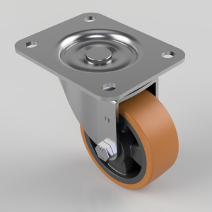 Polyurethane Nylon Plate Swivel Castor 100mm 300kg Load