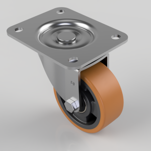Polyurethane Nylon Plate Swivel Castor 100mm 300kg Load
