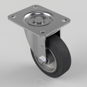 Elastic Rubber on Aluminium Plate Swivel Castor 125mm 250kg Load