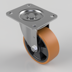 Polyurethane Nylon Plate Swivel Castor 125mm 400kg Load