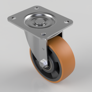 Polyurethane Nylon Plate Swivel Castor 125mm 400kg Load