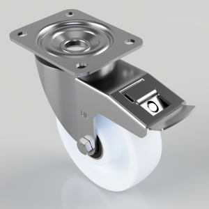 Nylon Plate Swivel Castor Brake 150mm 500kg Load