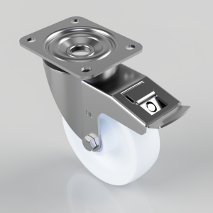 Nylon Plate Swivel Castor Brake 150mm 500kg Load