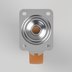 Panel-mounted momentary push-button switch with orange actuator