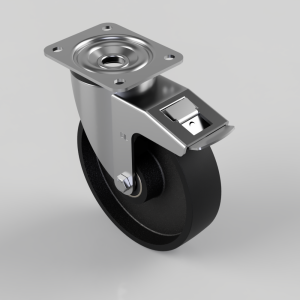 Cast Iron Plate Swivel Castor Brake 200mm 500kg Load