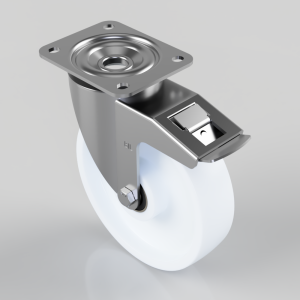 Nylon Plate Swivel Castor Brake 200mm 500kg Load