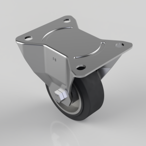 Elastic Rubber on Aluminium Plate Fixed Castor 100mm 200kg Load