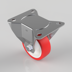 Polyurethane Nylon Plate Fixed Castor 100mm 250kg Load