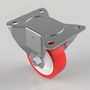 Polyurethane Nylon Plate Fixed Castor 100mm 250kg Load