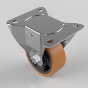 Polyurethane Nylon Plate Fixed Castor 100mm 300kg Load
