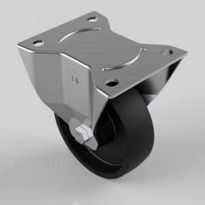 Cast Iron Plate Fixed Castor 125mm 400kg Load