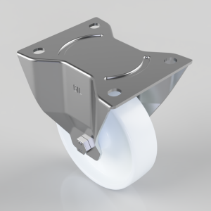Nylon Plate Fixed Castor 125mm 300kg Load