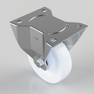 Nylon Plate Fixed Castor 125mm 500kg Load
