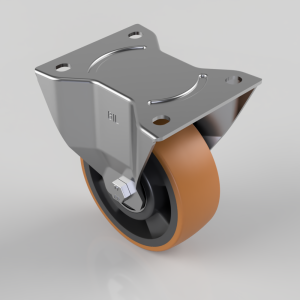 Polyurethane Nylon Plate Fixed Castor 125mm 400kg Load