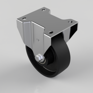 Cast Iron Plate Fixed Castor 150mm 500kg Load