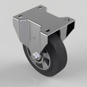 Elastic Rubber on Aluminium Plate Fixed Castor 160mm 400kg Load