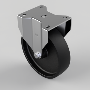 Cast Iron Plate Fixed Castor 200mm 500kg Load