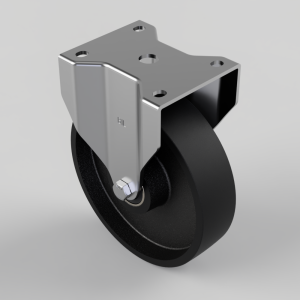 Cast Iron Plate Fixed Castor 200mm 500kg Load