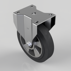 Elastic Rubber on Aluminium Plate Fixed Castor 200mm 500kg Load