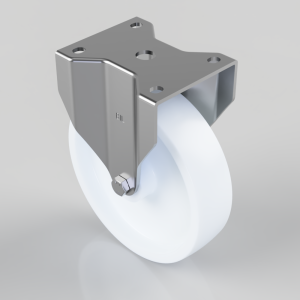 Nylon Plate Fixed Castor 200mm 500kg Load