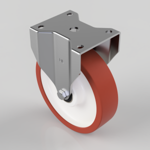 Polyurethane Nylon Plate Fixed Castor 200mm 500kg Load