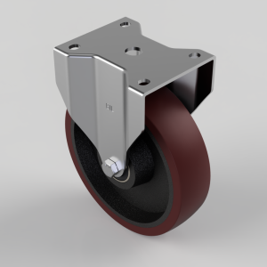 Polyurethane Cast Iron Plate Fixed Castor 200mm 500kg Load