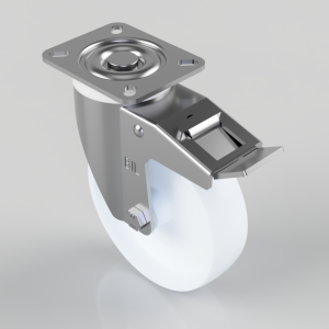 Nylon Plate Swivel Castor Brake 150mm 300kg Load