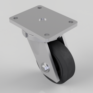 Elastic Rubber Cast Iron Plate Swivel Castor 150mm 400kg Load