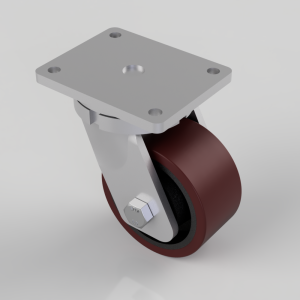 Polyurethane Cast Iron Plate Swivel Castor 150mm 1150kg Load