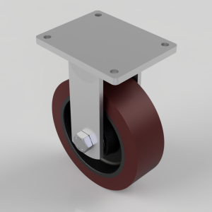 Polyurethane Cast Iron Plate Fixed Castor 300mm 3000kg Load