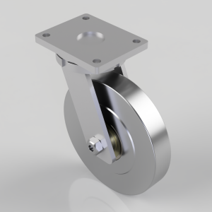 Steel Plate Swivel Castor 300mm 5000kg Load