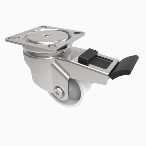 Nylon Plate Swivel Castor Brake 50mm 50kg Load | BIL Group